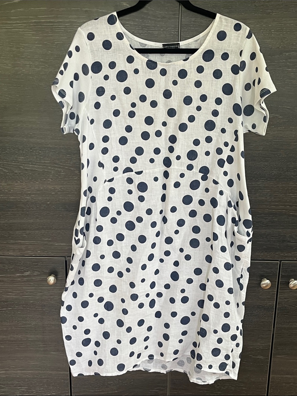 Luca Vanucci Linen Polka Dot Dress